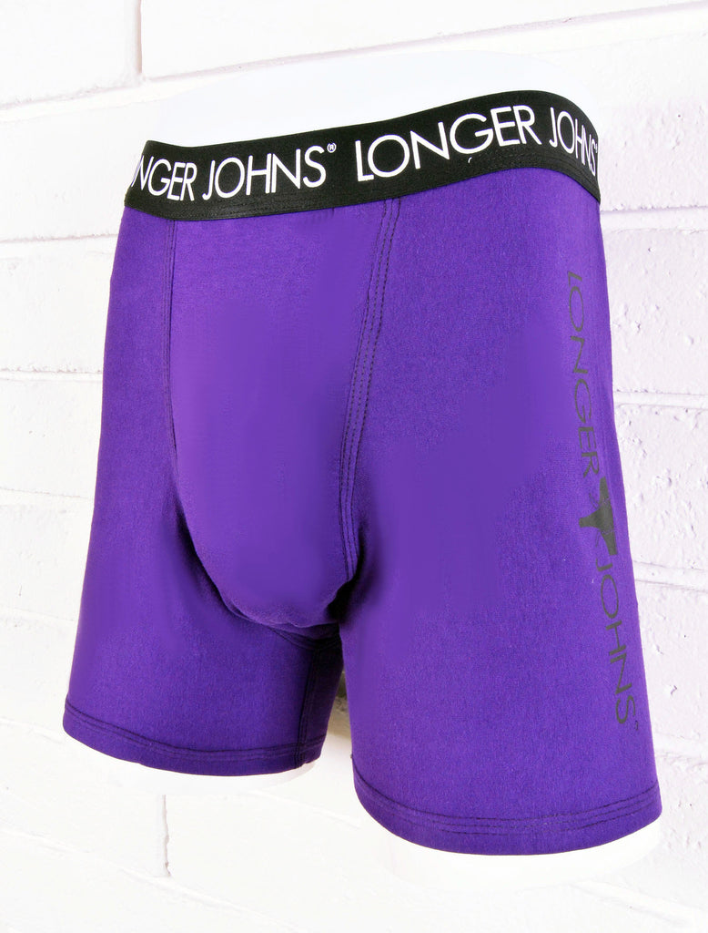 Purple boxer brief with black waistband