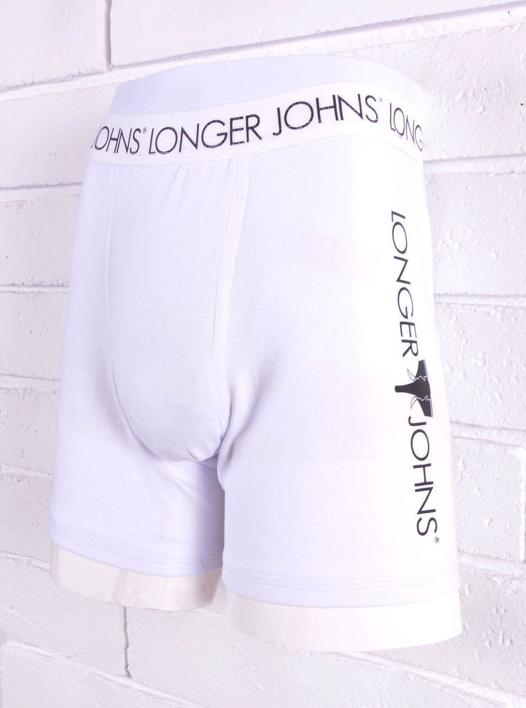 White boxer brief with white waistband