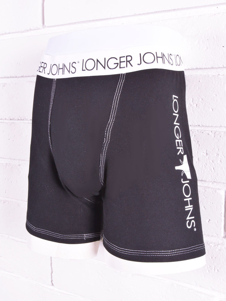 Black boxer brief with white waistband