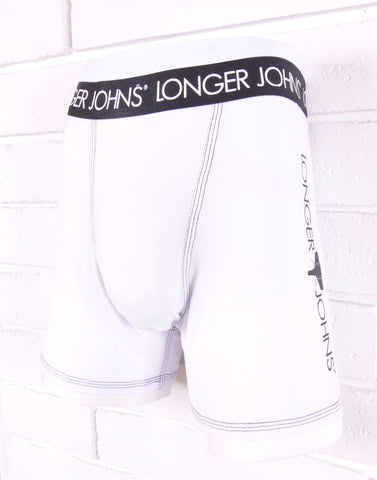 White boxer brief with black waistband