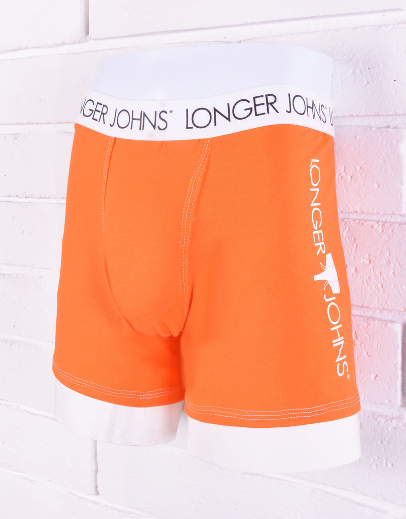 Orange boxer brief with white waistband