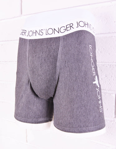 Grey boxer brief with white waistband