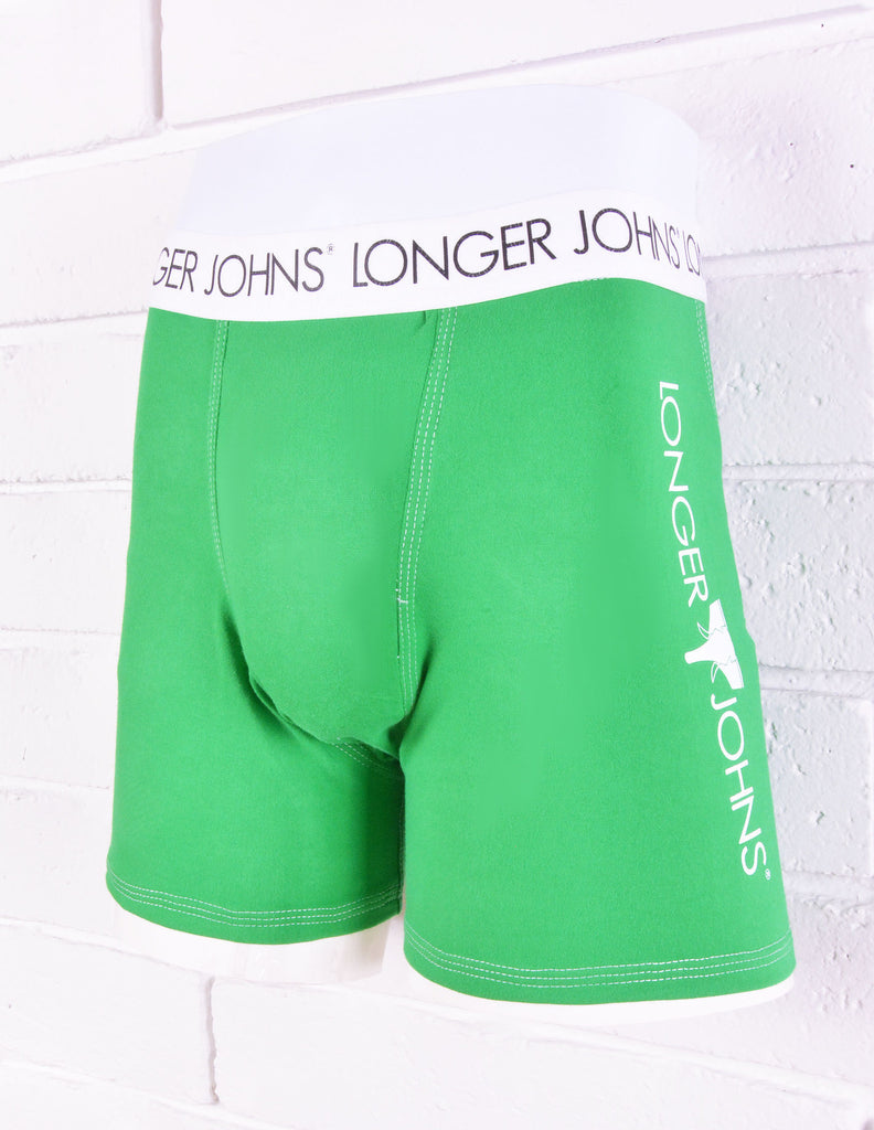 Green boxer brief with white waistband