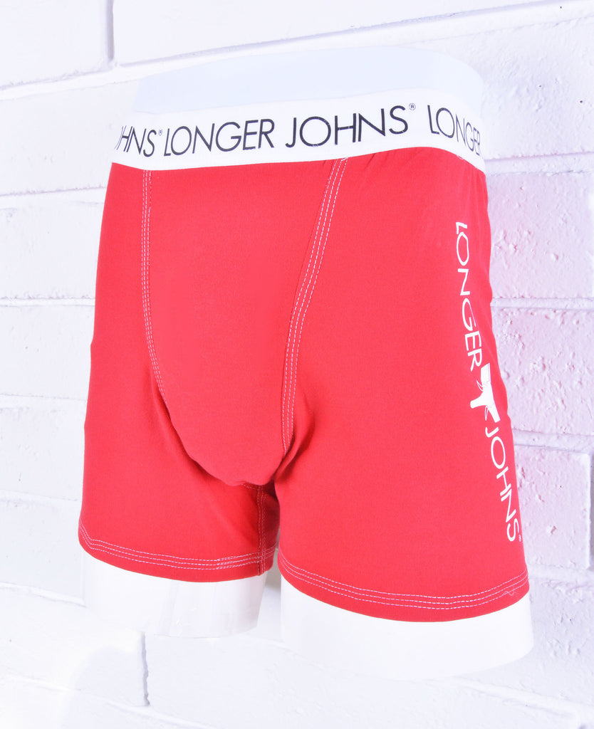 Red boxer brief with white waistband