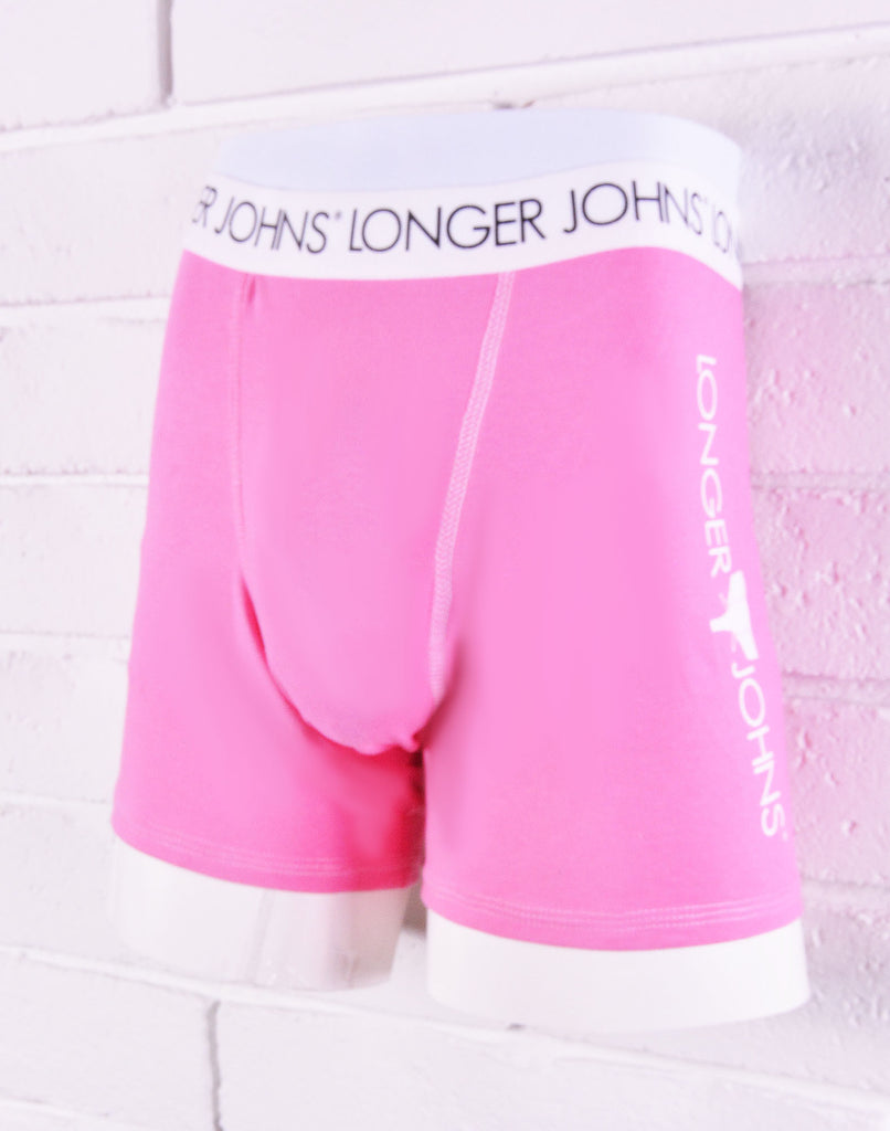 Pink boxer brief with white waistband